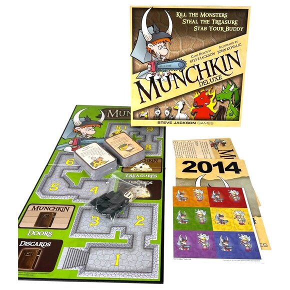 Munchkin Deluxe Board Game By Steve Jackson Games Unused Game Pieces Unopened - Picture 1 of 11